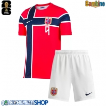Maglie da calcio Norvegia Erling Haaland #9 Prima Maglia Bambino Mondiali 2026  Manica Corta (+ Pantaloni corti)